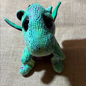 Ty Teal and Purple Dragon Plush Toy